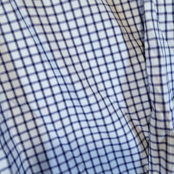 Brooks Brothers Stretch Shirt Mens 19 34/35 Blue White Check Supima Cotton - Picture 6 of 8